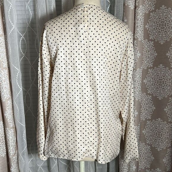 Talbots 100% Silk Polka Dot Blouse – ivory & White – RN 61059 - Picture 4 of 6